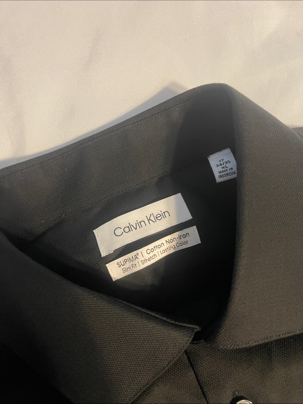 Calvin Klein Black Slim Fit Supima Cotton Dress Shirt